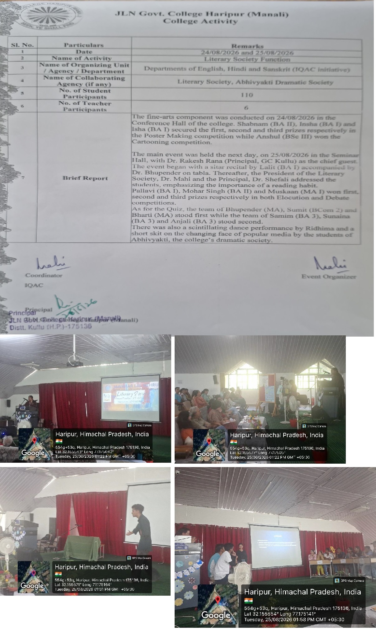 Literary Society Function